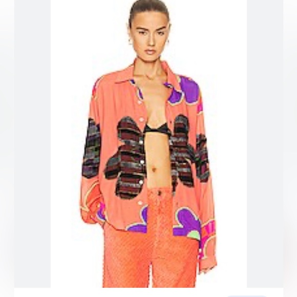 ERL Floral Oversized Shirt UNISEX Medium - Picture 5 of 10